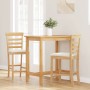 Taburetes de bar con cojines 2 uds madera maciza natural caucho de , Taburetes de cocina - Ref: Foro24-4102539, Precio: 121,7...