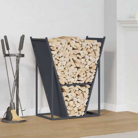 Leñero antracita 69,5x35x81 cm Acero laminado en frío de , Bolsas y soportes de leña - Ref: Foro24-864179, Precio: 69,35 €, D...