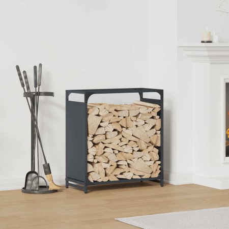 Leñero antracita 60x28x65 cm Acero laminado en frío de , Bolsas y soportes de leña - Ref: Foro24-864201, Precio: 55,25 €, Des...