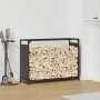 Leñero negro 90x28x65 cm Acero laminado en frío de , Bolsas y soportes de leña - Ref: Foro24-864203, Precio: 60,66 €, Descuen...