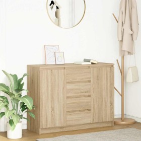 Aparador con cajones roble Sonoma 100,5x35x76 cm de , Aparadores - Ref: Foro24-3328446, Precio: 142,95 €, Descuento: %