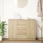Aparador con cajones roble Sonoma 100,5x35x76 cm de , Aparadores - Ref: Foro24-3328446, Precio: 142,95 €, Descuento: %