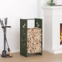Leñero verde oliva 40x30x80 cm Acero laminado en frío de , Bolsas y soportes de leña - Ref: Foro24-864222, Precio: 58,71 €, D...