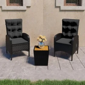 Garden table and chairs 3 pieces synthetic rattan black acacia wood by vidaXL, Garden sets - Ref: Foro24-3058537, Price: 321,...
