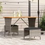 Mesa de jardín superficie de madera ratán PE gris 105x75x72 cm de , Mesas de jardín - Ref: Foro24-4104139, Precio: 113,56 €, ...
