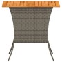 Mesa de jardín superficie de madera ratán PE gris 105x75x72 cm de , Mesas de jardín - Ref: Foro24-4104139, Precio: 113,56 €, ...