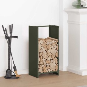 Leñero verde oliva 40x30x80 cm Acero laminado en frío de , Bolsas y soportes de leña - Ref: Foro24-864234, Precio: 58,78 €, D...