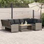 Sofá de jardín con cojines ratán sintético gris de , Conjuntos de jardín - Ref: Foro24-3365331, Precio: 570,29 €, Descuento: %