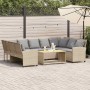 Sofá de jardín con cojines ratán sintético beige de , Conjuntos de jardín - Ref: Foro24-3365333, Precio: 570,50 €, Descuento: %