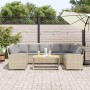 Sofá de jardín con cojines ratán sintético beige de , Conjuntos de jardín - Ref: Foro24-3365333, Precio: 570,50 €, Descuento: %