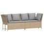 Sofá de jardín con cojines ratán sintético beige de , Conjuntos de jardín - Ref: Foro24-3365333, Precio: 570,50 €, Descuento: %