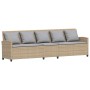 Sofá de jardín con cojines ratán sintético beige de , Conjuntos de jardín - Ref: Foro24-3365333, Precio: 570,50 €, Descuento: %