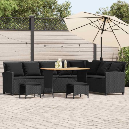 Set de sofás de jardín en forma de L con cojines 4 pzas negro de , Conjuntos de jardín - Ref: Foro24-3365325, Precio: 582,92 ...