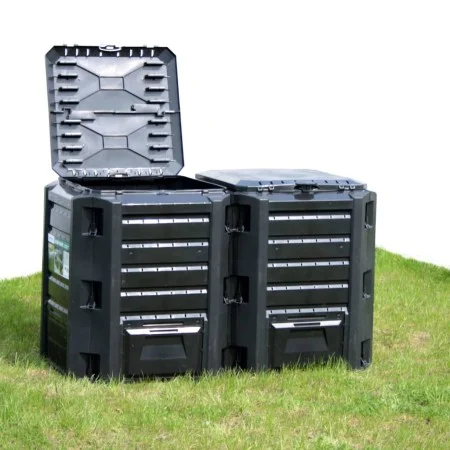Compostador de jardín negro 1600 L de vidaXL, Compostadores - Ref: Foro24-312275, Precio: 228,34 €, Descuento: %