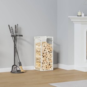 Leñero blanco 25x25x60 cm Acero laminado en frío de , Bolsas y soportes de leña - Ref: Foro24-864260, Precio: 38,04 €, Descue...