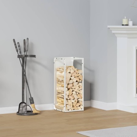 Leñero blanco 25x25x60 cm Acero laminado en frío de , Bolsas y soportes de leña - Ref: Foro24-864260, Precio: 38,04 €, Descue...