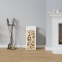 Leñero blanco 25x25x60 cm Acero laminado en frío de , Bolsas y soportes de leña - Ref: Foro24-864260, Precio: 38,04 €, Descue...