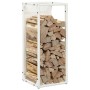 Leñero blanco 25x25x60 cm Acero laminado en frío de , Bolsas y soportes de leña - Ref: Foro24-864260, Precio: 38,04 €, Descue...