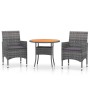Juego comedor de jardín 3 piezas ratán sintético gris de vidaXL, Conjuntos de jardín - Ref: Foro24-3058483, Precio: 220,60 €,...