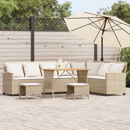 Juego de sofás de jardín en forma de L con cojines 4 pzas beige de , Conjuntos de jardín - Ref: Foro24-3365327, Precio: 592,6...
