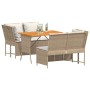 Juego de sofás de jardín con cojines beige 3 pzas ratán PE de , Conjuntos de jardín - Ref: Foro24-3365344, Precio: 383,01 €, ...