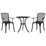 Mesa y sillas de bistró 3 piezas aluminio fundido negro de vidaXL, Conjuntos de jardín - Ref: Foro24-315592, Precio: 343,59 €...