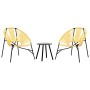 Juego de sillas de jardín 3uds ratán sintético negro y amarillo de , Sillas de jardín - Ref: Foro24-4009295, Precio: 169,92 €...