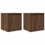Mesillas de noche de pared 2 uds roble marrón 38x34x40 cm de , Mesitas de noche - Ref: Foro24-861242, Precio: 66,25 €, Descue...