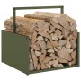 Leñero verde oliva 40x40x40 cm Acero laminado en frío de , Bolsas y soportes de leña - Ref: Foro24-864274, Precio: 41,19 €, D...