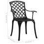 Mesa y sillas de bistró 3 piezas aluminio fundido negro de vidaXL, Conjuntos de jardín - Ref: Foro24-315592, Precio: 343,59 €...