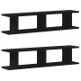 Estantes de pared 2 uds roble negro 90x18x20 cm de , Estantes y estanterías - Ref: Foro24-862061, Precio: 42,92 €, Descuento: %