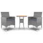 Juego de comedor de jardín 3 piezas ratán sintético gris de vidaXL, Conjuntos de jardín - Ref: Foro24-3058463, Precio: 179,73...