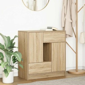 Aparador con cajones y puertas roble Sonoma 70,5x34x74,5 cm de , Aparadores - Ref: Foro24-861843, Precio: 94,25 €, Descuento: %