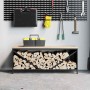 Leñero con tablero de madera negro 100,5x35,5x40 cm de , Bolsas y soportes de leña - Ref: Foro24-864255, Precio: 105,39 €, De...