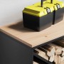 Leñero con tablero de madera negro 100,5x35,5x40 cm de , Bolsas y soportes de leña - Ref: Foro24-864255, Precio: 105,39 €, De...