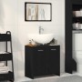Mueble de baño con espejo de madera de ingeniería roble negro de , Muebles de baño - Ref: Foro24-862014, Precio: 67,69 €, Des...