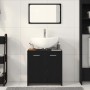 Mueble de baño con espejo de madera de ingeniería roble negro de , Muebles de baño - Ref: Foro24-862014, Precio: 67,69 €, Des...