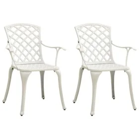 Sillas de jardín 2 unidades aluminio fundido blanco de vidaXL, Sillas de jardín - Ref: Foro24-315574, Precio: 247,80 €, Descu...