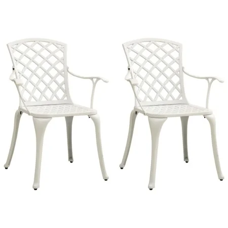 Sillas de jardín 2 unidades aluminio fundido blanco de vidaXL, Sillas de jardín - Ref: Foro24-315574, Precio: 247,80 €, Descu...