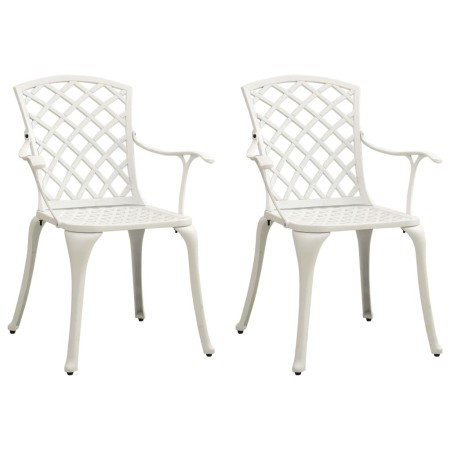 Sillas de jardín 2 unidades aluminio fundido blanco de vidaXL, Sillas de jardín - Ref: Foro24-315574, Precio: 279,52 €, Descu...