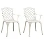 Sillas de jardín 2 unidades aluminio fundido blanco de vidaXL, Sillas de jardín - Ref: Foro24-315574, Precio: 247,80 €, Descu...