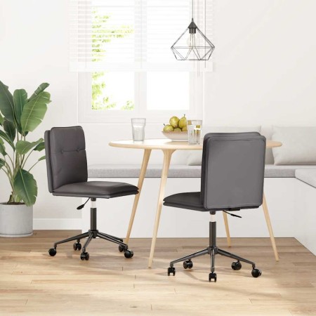 Sillas de comedor 2 unidades cuero sintético gris de , Sillas de comedor - Ref: Foro24-3315421, Precio: 120,02 €, Descuento: %