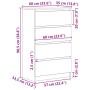 Aparador de roble negro 60x35x98,5 cm madera de ingeniería de , Aparadores - Ref: Foro24-861992, Precio: 116,45 €, Descuento: %
