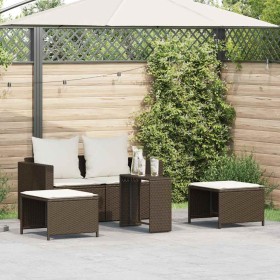 Set de muebles de jardín con cojines apilables 5 pzas marrón de , Sofás de exterior - Ref: Foro24-4104164, Precio: 250,75 €, ...