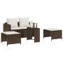 Set de muebles de jardín con cojines apilables 5 pzas marrón de , Sofás de exterior - Ref: Foro24-4104164, Precio: 250,75 €, ...
