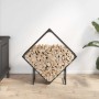 Leñero negro 80x25x80 cm Acero laminado en frío de , Bolsas y soportes de leña - Ref: Foro24-864283, Precio: 34,53 €, Descuen...