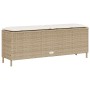 Banco de jardín con cojín beige110x30x40,5 cm ratán sintético de , Bancos de jardín - Ref: Foro24-4104158, Precio: 79,32 €, D...