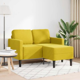 Sofá 2 plazas con chaise longue en forma L amarillo 125 cm de , Sofás - Ref: Foro24-4107074, Precio: 217,85 €, Descuento: %