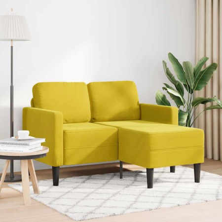 Sofá 2 plazas con chaise longue en forma L amarillo 125 cm de , Sofás - Ref: Foro24-4107074, Precio: 217,85 €, Descuento: %