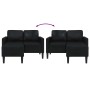 Sofá 2 plazas con chaise longue en forma de L negro 125 cm de , Sofás - Ref: Foro24-4107083, Precio: 202,05 €, Descuento: %